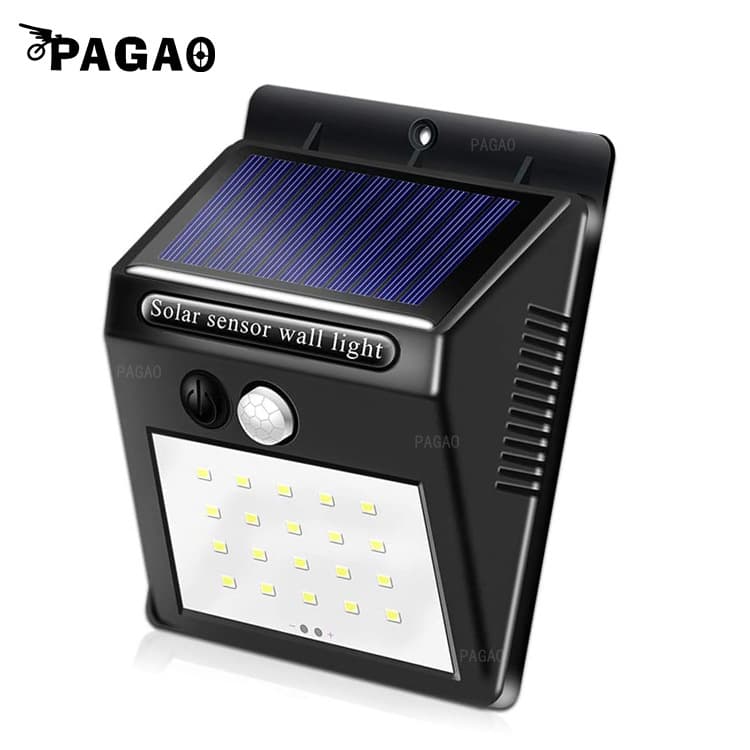 Solar wall light with 20 LEDs for outdoor garden courtyard, household motion sensor, new rural waterproof street light