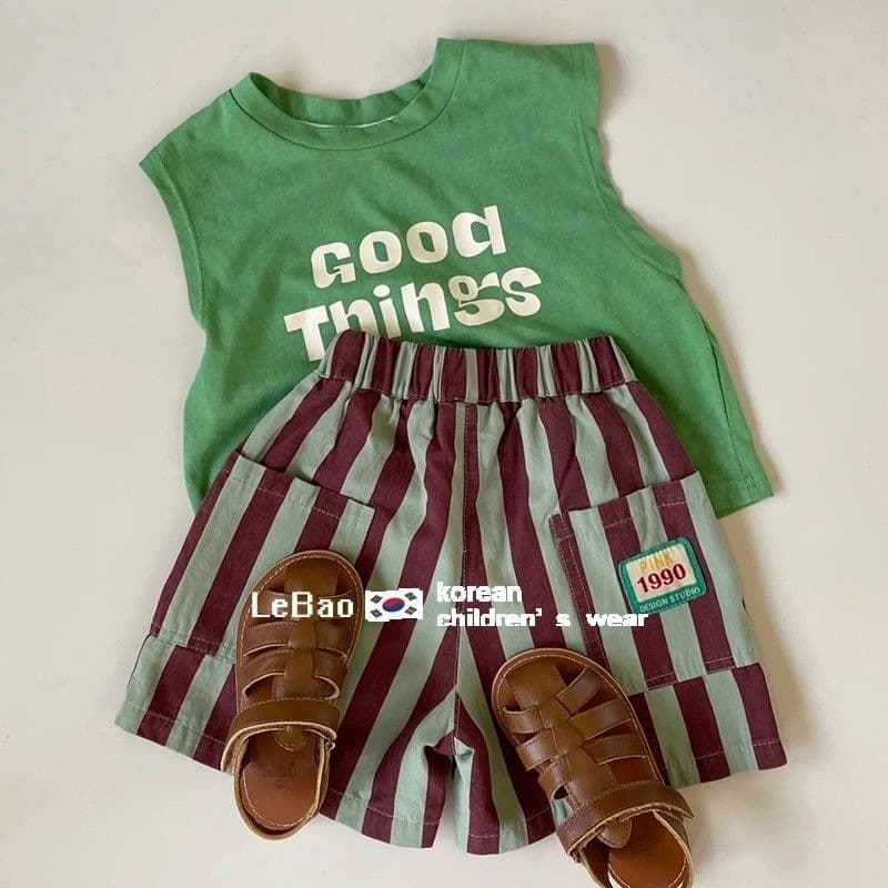 Children's Summer Suit 2026 New Boys and Girls Summer Suit Casual Vest Striped Shorts Beach Pants Two-piece Trendy Set