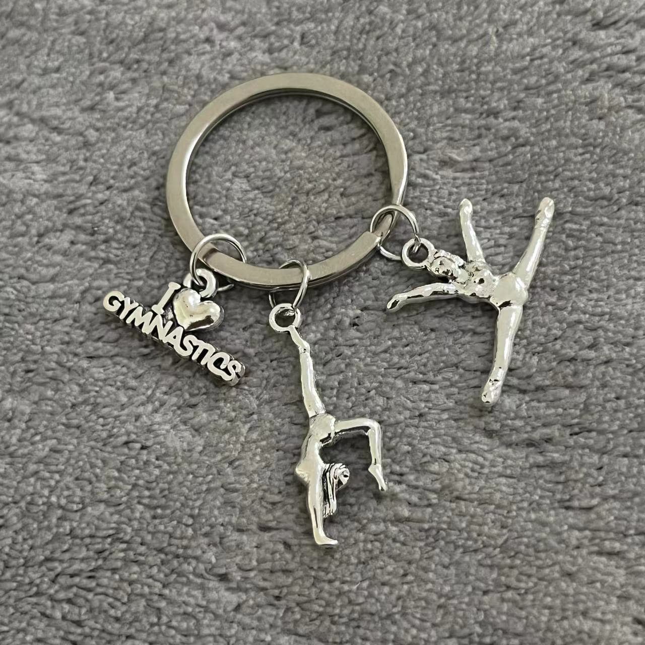 Gymnastics Keychain CHEER Horn Heart Cheerleader Keyring