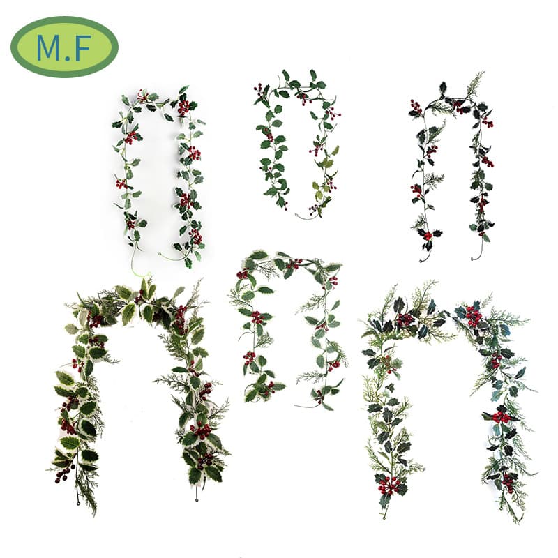 Christmas Pinecone Vine with Faux Eucalyptus Leaves - Party Holiday Garland Decoration