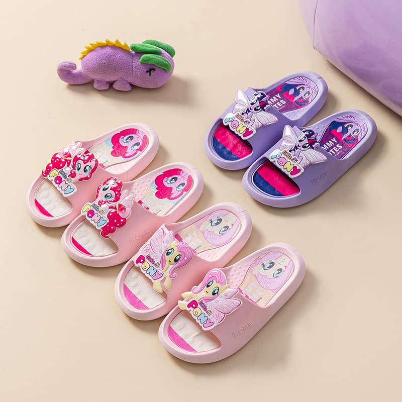 Cross-border My Little Pony Girls' Slippers, Non-slip and Wear-resistant Summer Slippers, Cute Cartoon Indoor Flip-flops for Kids