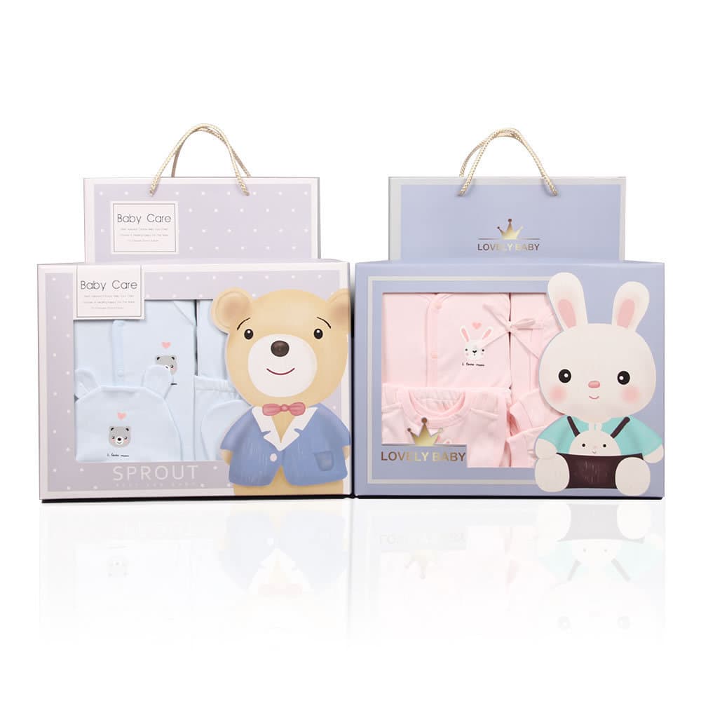Newborn Baby Clothes Gift Set for Autumn/Winter, 5-Piece Newborn Outfit Set with Fine Combed Cotton