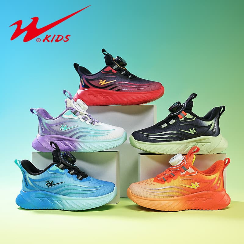 Double Star Kids Shoes 2026 Spring Autumn Sports Shoes Boys Girls Breathable Mesh Running Shoes Twist Button Sports Shoes Trendy