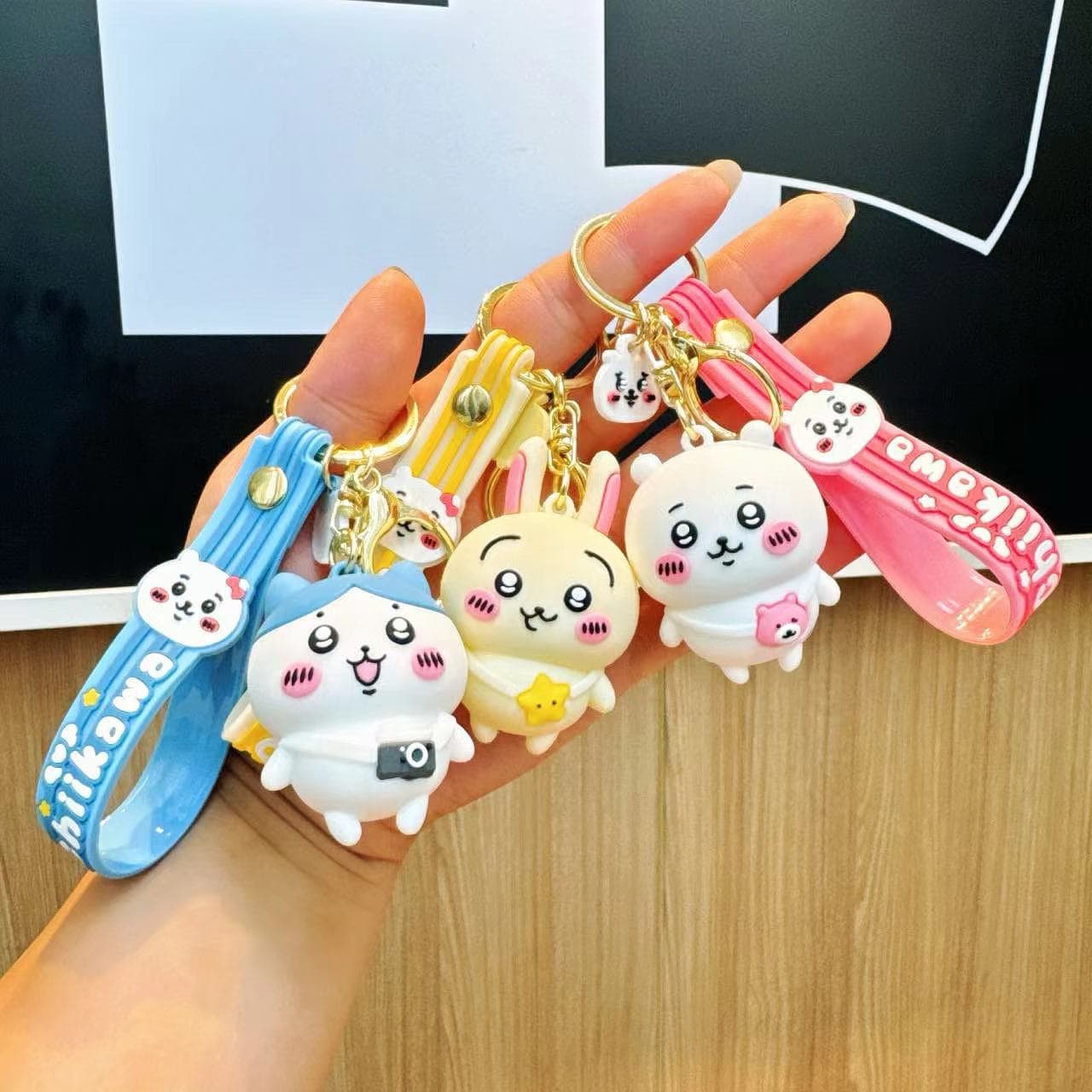 Creative Cute Chiikawa Plush Keychain Cartoon Couple Bag Charm Car Keychain Backpack Decoration