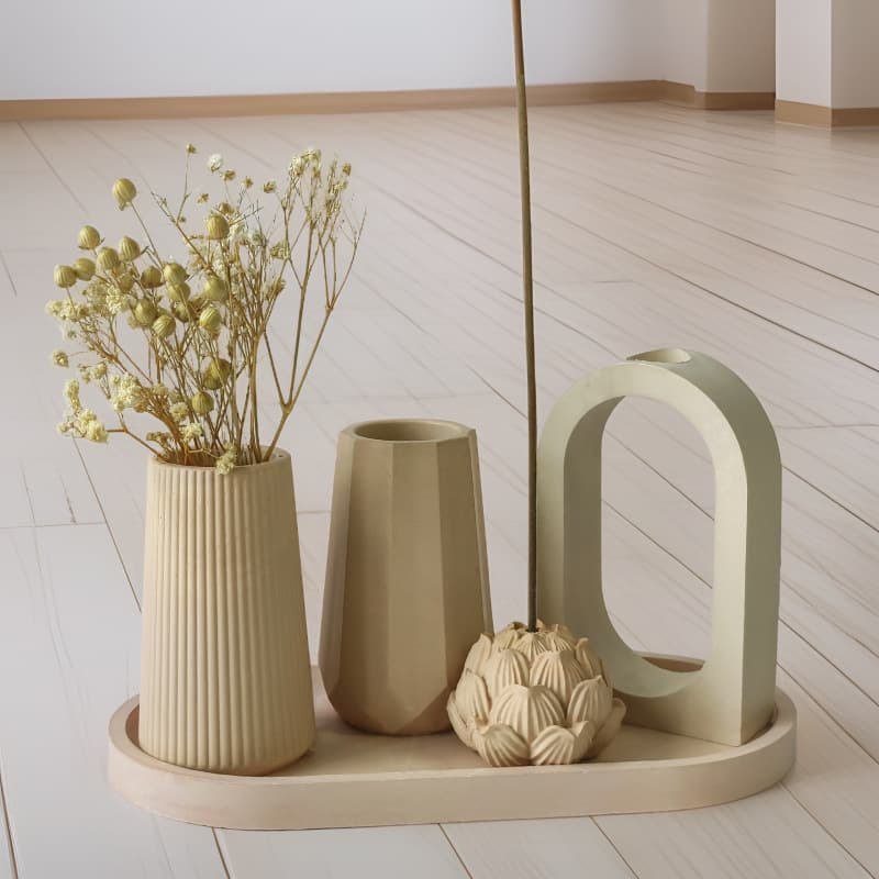Caifu diy glue flower arranging device silicone mold gypsum cement soil decorative ornaments