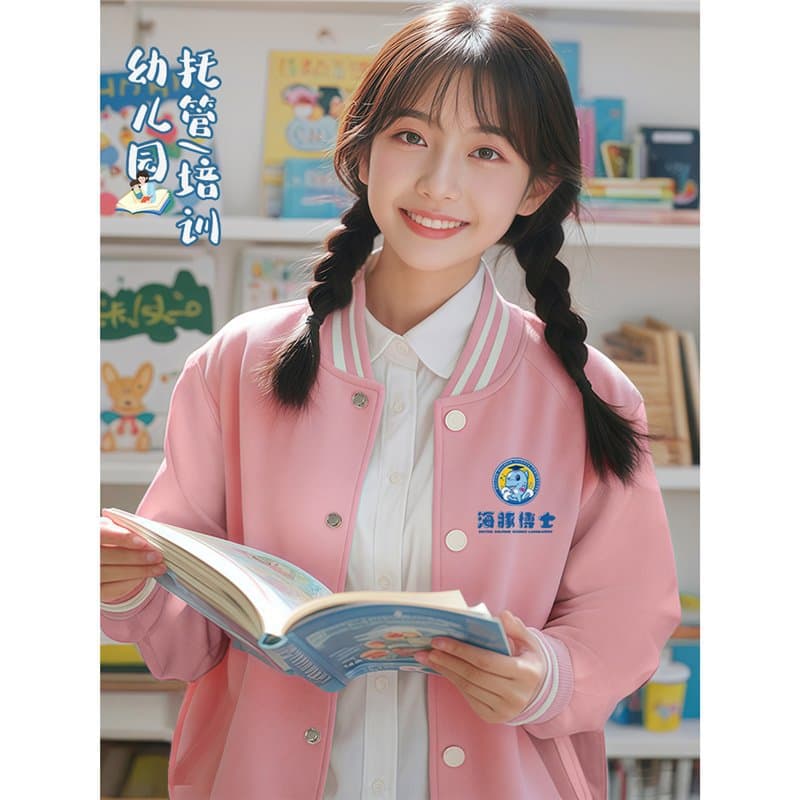 Kindergarten Teacher Uniform Autumn/Winter Sweatshirt with Logo Customization for Nursery, Training Institution, and Teacher Outerwear