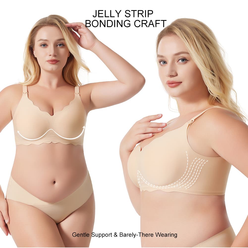 Amazon Cross-Border Underwear Supply, Foreign Trade Style Fashion Up-Down Wave Pattern Underwear, Nursing Seamless Plus-Size Bra Women