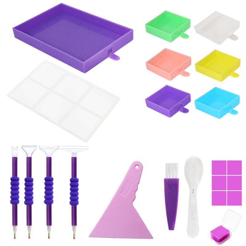 New Painting Flip Drill Plate Tool Kit DIY Multi-functional Funnel Row Drill Dot Tray Dot Pen Sieve