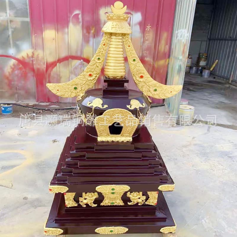 Manufacturer Pure Copper Stupa Ornament Height 1m 2m Tibetan Stupa Copper Carving Bodhi Pagoda Shakyamuni Stupa