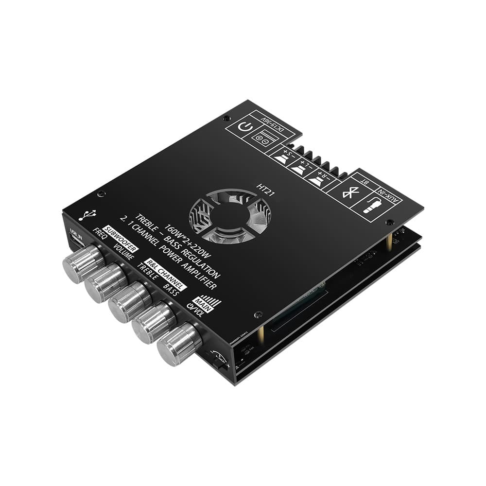 HT21 Bluetooth Digital Amplifier Module 2.1 Channel TDA7498E Bass/Treble Control Neutral No Logo