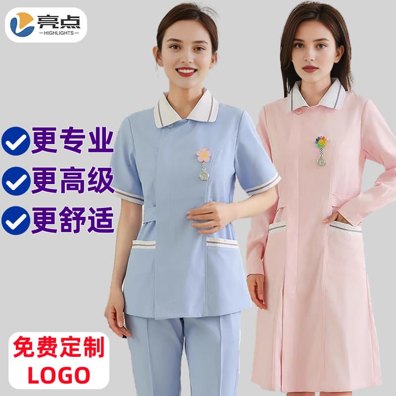 Women's Nursing Uniform Set Short Sleeve Separate Style for Hospital Maternity Center Beauty Salon Workwear Fashionable