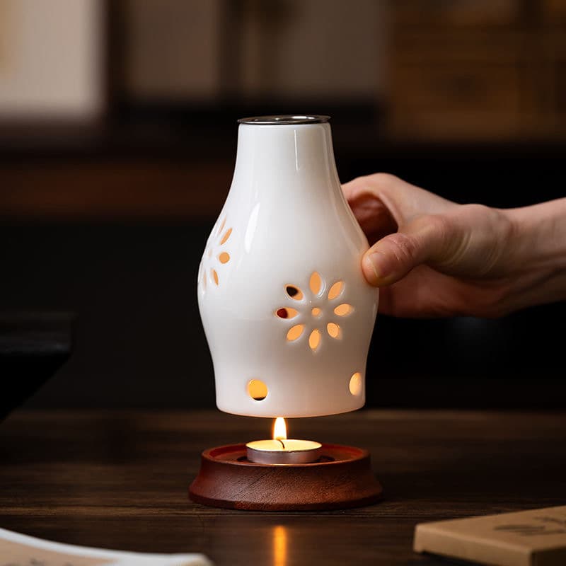 Mutton Fat Jade Hollow-out Candle Aromatherapy Hotel Club Home Use Odor Removal Pure Natural Incense Wood Fire-separated Aromatherapy Deodorizer