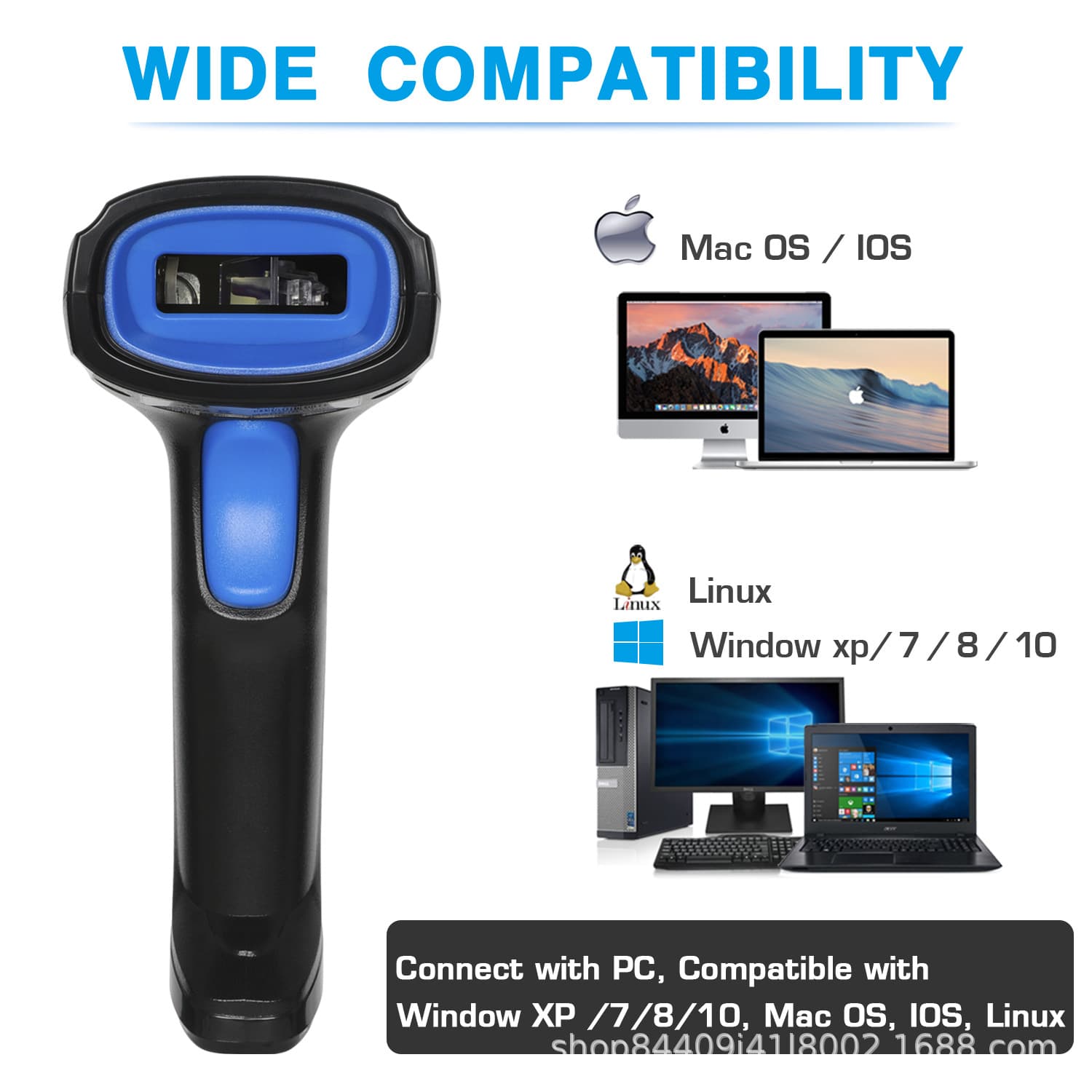 Hot sale barcode scanner Intelligent Plug and play scanner