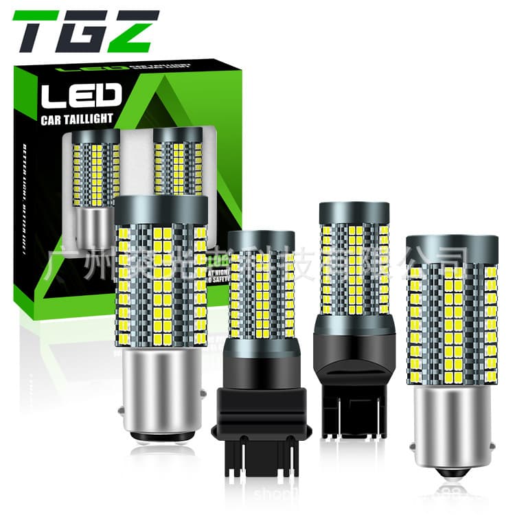 TGZ cross-border hot selling car LED anti-stroboscopic turn signal 1156 T25 126 light decoding high brightness brake light bulb