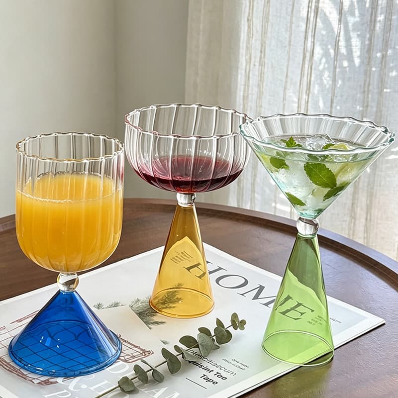 Nordic style personalized gradient martini glass cocktail cup niche design high-end glass dessert cup