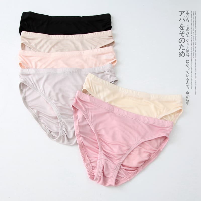 Plus Size Women's Mid-Rise Knitted Silk Underwear Silk Panties Silk Triangle Briefs Mulberry Silk Underwear Other