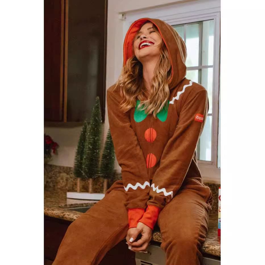 European and American Cross-border Amazon Christmas Iron-on Mink Velvet Unisex Jumpsuit Hoodie Holiday Casual Loungewear