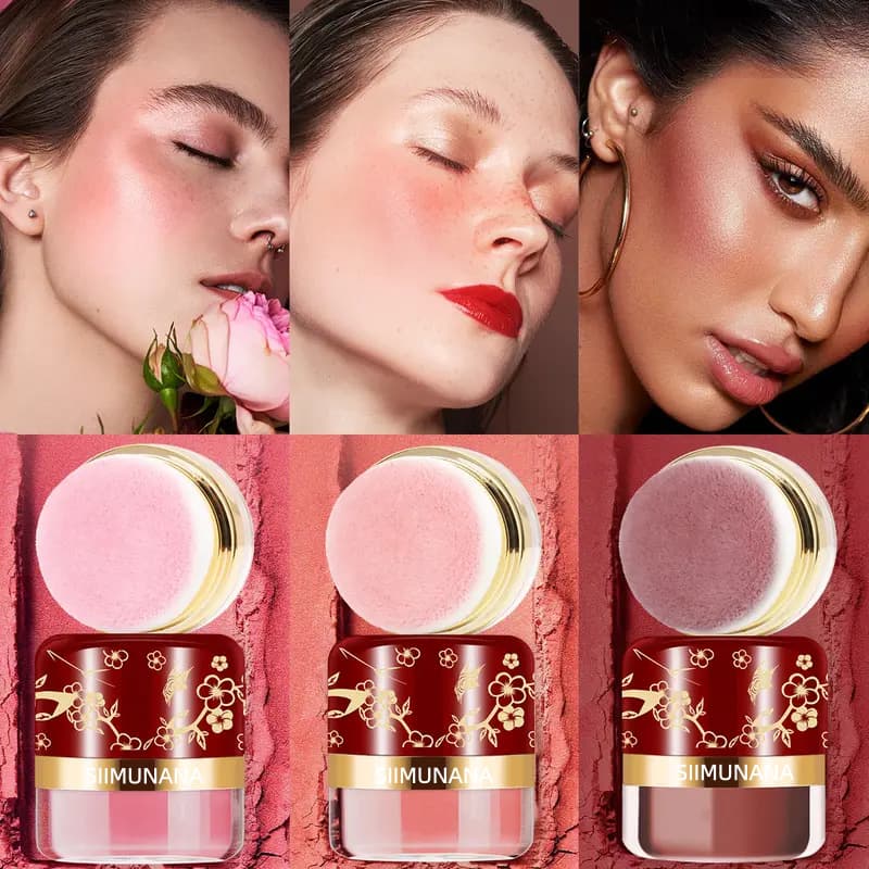 Cross-border TK Bestseller TEMU Hot Selling Blush Matte Long-lasting Non-dusting Highlighter Brightening Expanding Color Blush