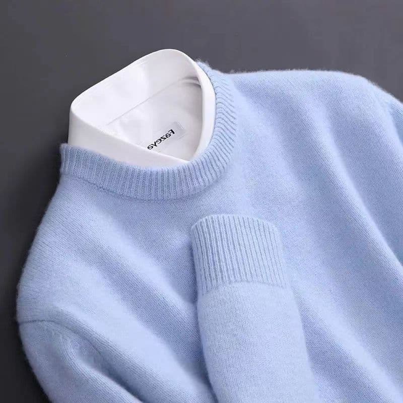 Manufacturer-Approved Round-Neck Sweater for Men, Knitted Base Layer, New Autumn and Winter Korean Style Trendy Slim-Fit Casual Sweater for Men, Export