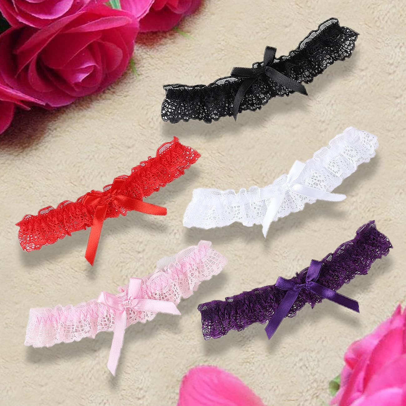 Haimeng New Lace Princess Style Thigh Ring Garter Belt Accessories Neck Ring Leg Sleeve Bride Wedding Leg Flower