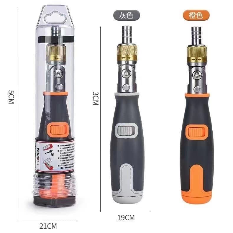 Portable Screwdriver 10-in-1 with Hidden Bits, Multi-Angle All-Purpose Ratchet Angled Screwdriver Set