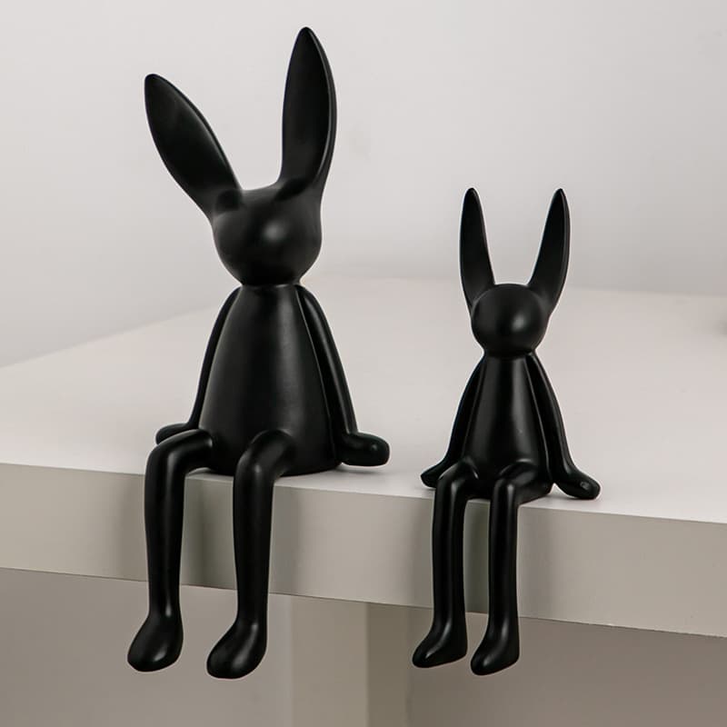 Macaron Creative Cartoon Sitting Long-Eared Rabbit Ornament, Premium Light Luxury Living Room TV Cabinet Wine Cabinet Entryway Decor