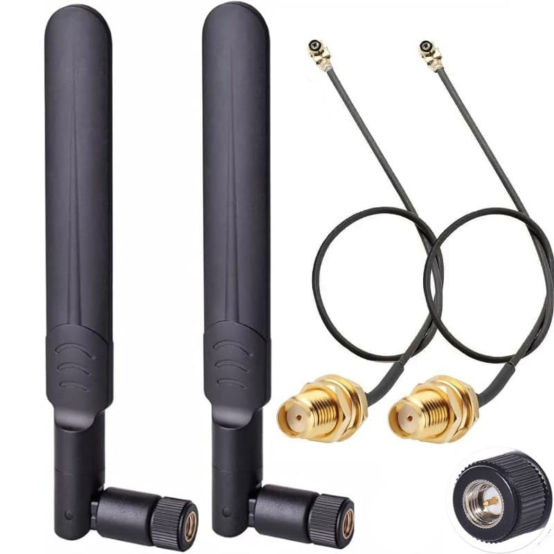 WiFi RP-SMA Male Antenna 2.4GHz 5.8GHz Dual Band U.FL/IPEX to RP-SMA Female