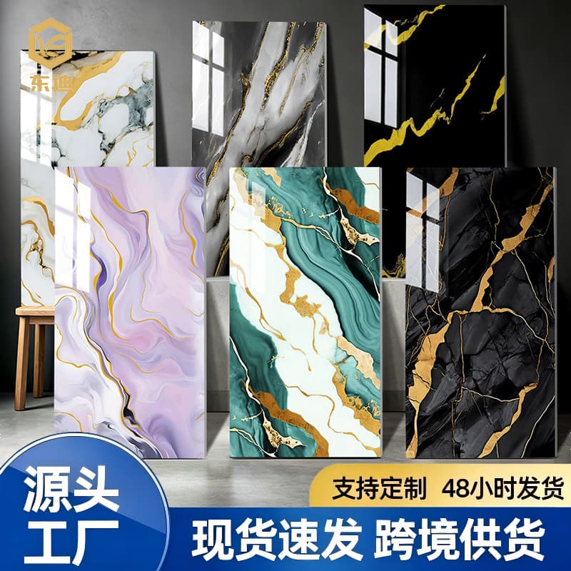 Aluminum Composite Panel Look Wallpaper Self-Adhesive Waterproof Moisture-Proof Felt Wall Panel Kitchen Wall Board Marble Look Wall Sticker Tile Sticker