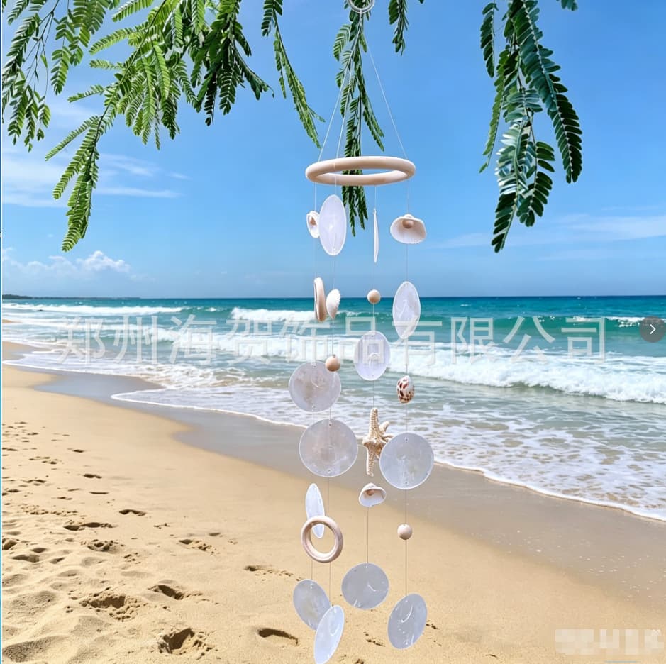 Starfish Mirror Shell Wind Chime Fresh Style Pendant Artistic Ins Shell Wind Chime Home Window Sill Entrance Seaside Homestay Decoration