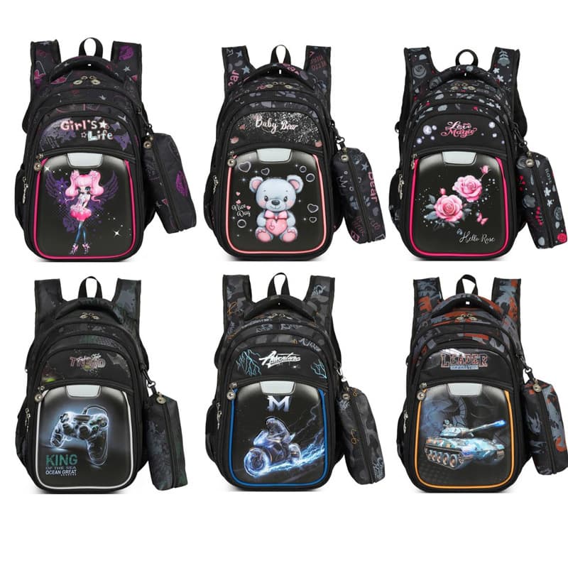 Cross-border two-piece school bag South American primary school student school bag 3-6 grade children 3D hard shell foreign trade backpack