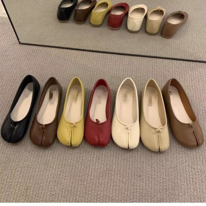 Polka Dot Loafers, Flat Split-Toe Pig's Trotter Shoes, Women's Summer Breathable Soft-Soled Slip-On Shoes That Don't Tire Your Feet