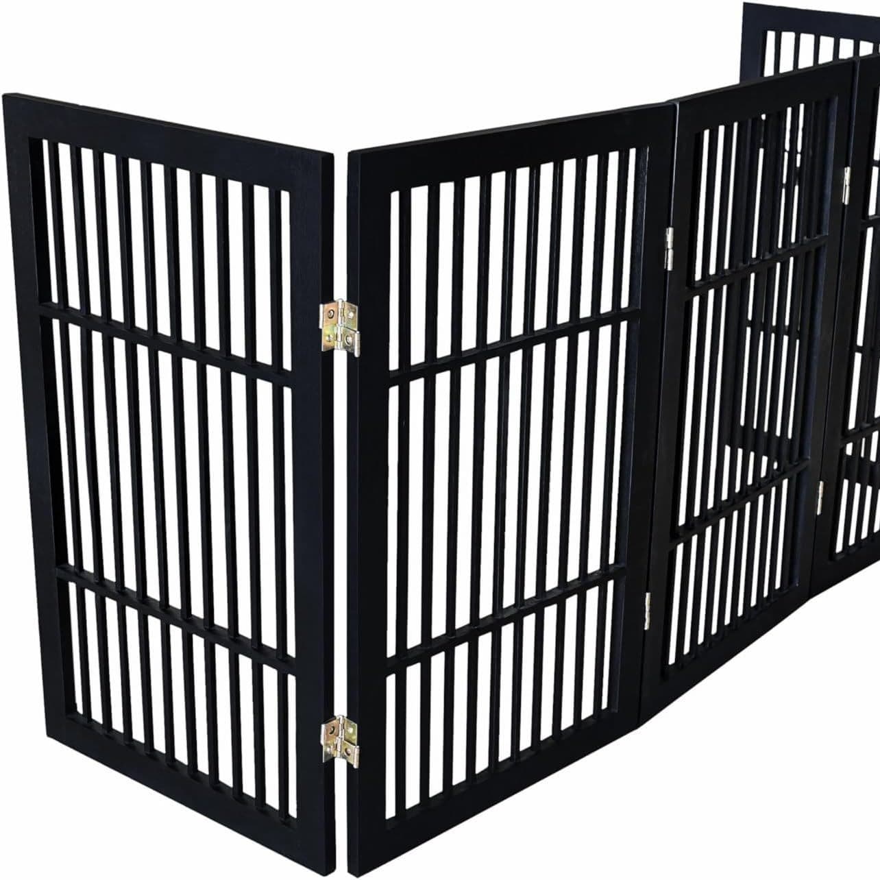 Pet Fence Solid Wood Dog Gate Foldable Indoor Small to Medium Dog Barrier Pet Dog Fence Barrier