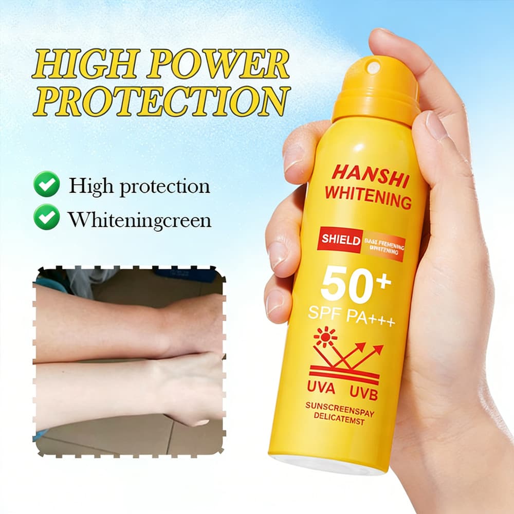 Cross-border Full English Sunscreen Spray Sunscreen Lotion High Protection UV Isolation SPF50 PA+++