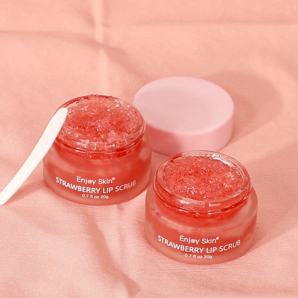 Cross-border Full English Lip Scrub Lip Oil Fade Lip Lines Foreign Trade Fruit Strawberry Lip Scrub No Logo