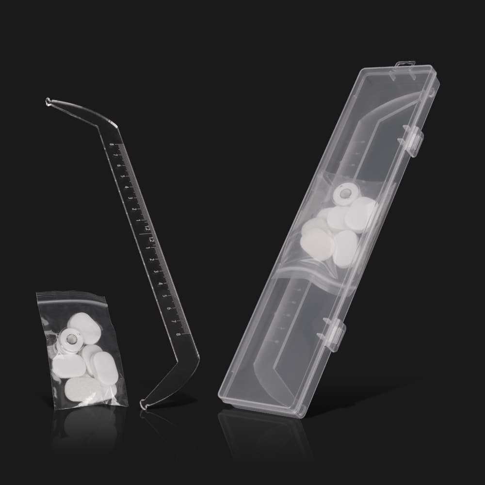 Cross-border acrylic transparent level ruler set box pattern embroidery positioning line drawing auxiliary balance symmetry eyebrow ruler with ink line measurement