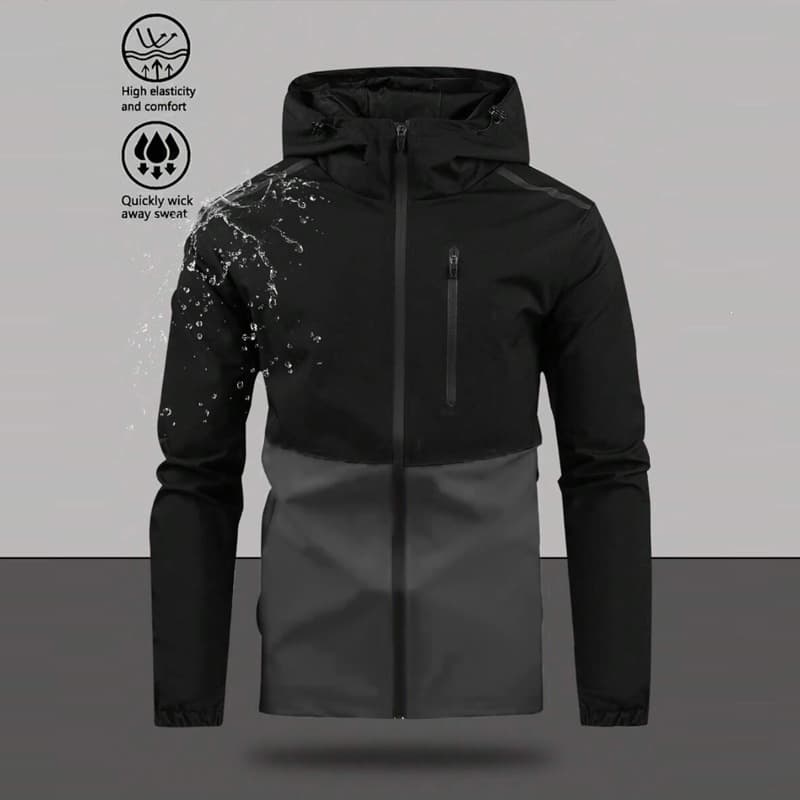 2026 Spring New Men's Hooded Jacket Casual Windbreaker Cross-border Amazon 3D Coat Versatile Color-block Jacket