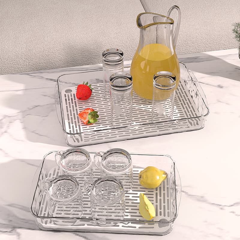 Mabalong PET Tea Tray Luxury Home Use Rectangular Drain Plate for Tea Cups Coffee Cups Storage Tea Tableware Dish China Origin