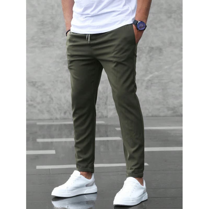 Foreign trade European and American casual micro-beam nine-point trousers men's autumn and winter trousers business versatile cross-border Amazon men's trousers