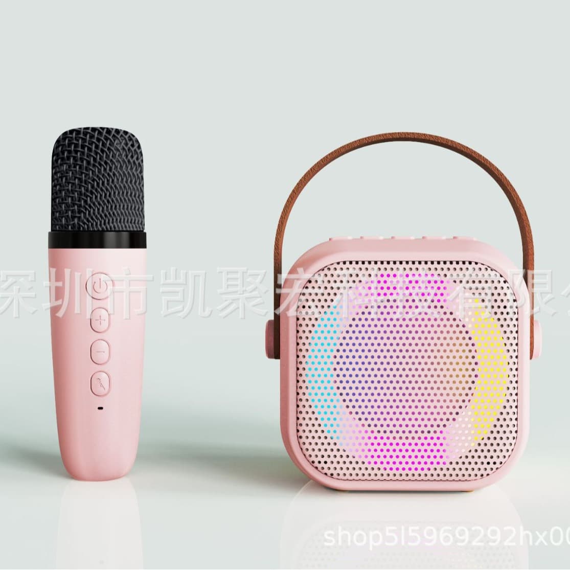 Foreign Patent Authorized D20K1K29 Portable Outdoor Mini Wireless Microphone with Colorful Lights, Karaoke Audio Bluetooth
