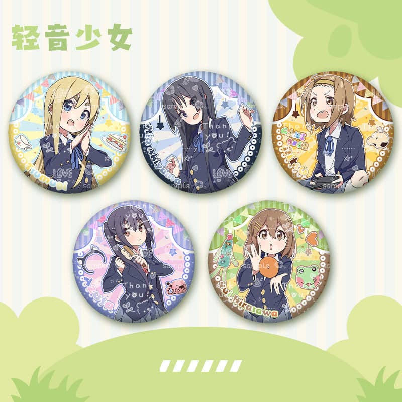K-On Anime Merchandise: Badges, Itabag Charms, Two-Dimensional Accessories Featuring Kotobuki Tsumugi, Hirasawa Yui, Akiyama Mio