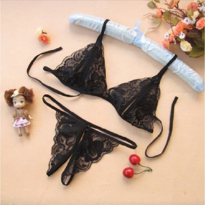 Lace Transparent Open Crotch Lingerie Set Factory Direct Wholesale