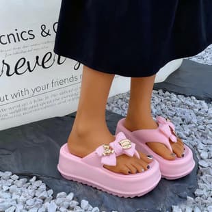 Thick-Soled Slippers for Women Butterfly Bear Pattern Thick-Soled Sandals Cross-Border Hot Style Classic