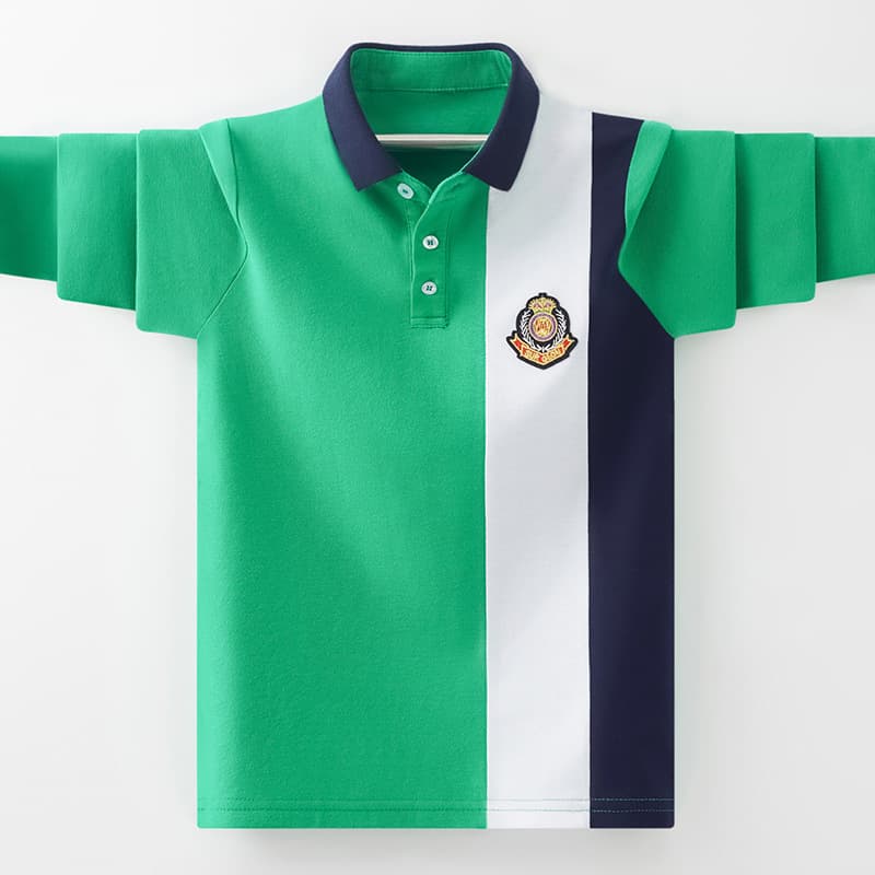 Boys Long Sleeve T-Shirt 2025 New Style Trendy Kids Middle and Big Boys T-Shirt Children's Polo Boys Print