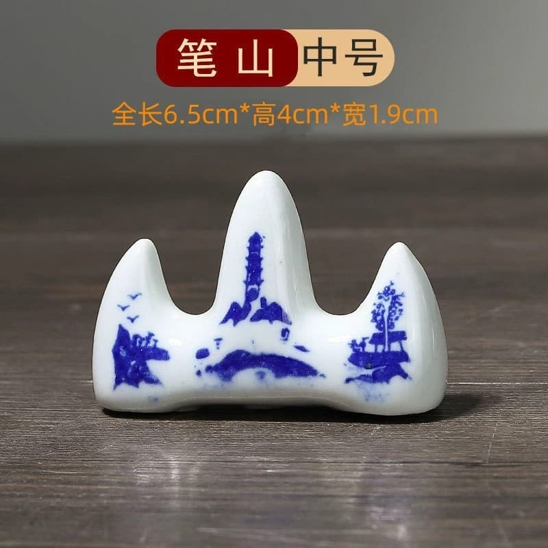 Mountain-shaped Ceramic Pen Rest Small Dragon-shaped Pen Holder for Chinese Painting Calligraphy Supplies Vintage Style