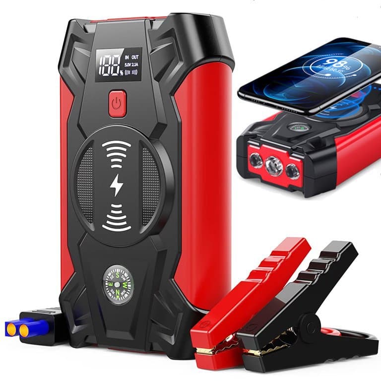 12V Car Emergency Jump Starter with Wireless Phone Charging