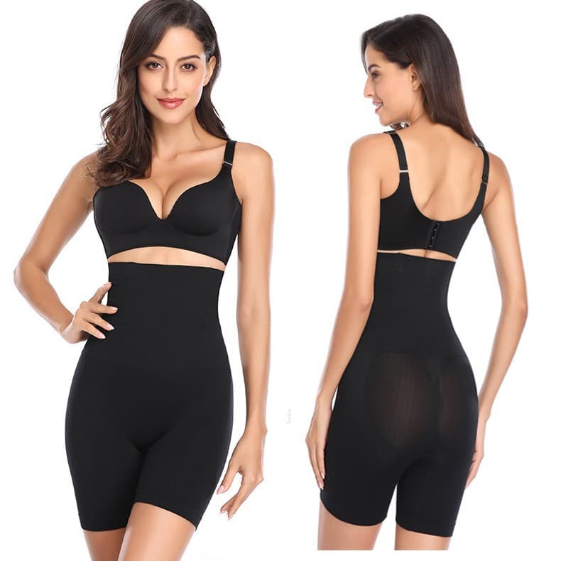 Cross-border high-waisted belly-control underwear for women, postpartum anti-exposure safety pants, butt-lifting, body-shaping, large-size seamless corset body-shaping pants