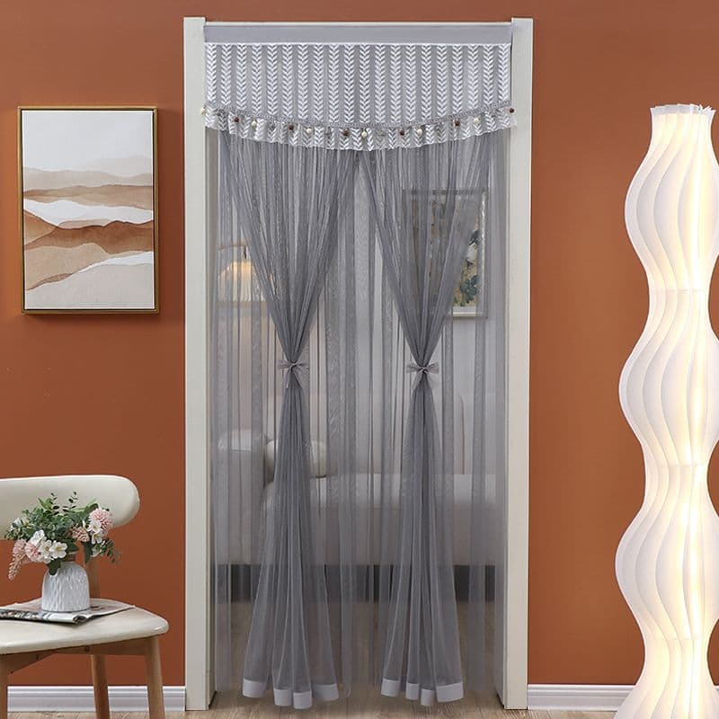 Summer Home Use Magic Mesh Screen Door Curtain No Drill Lace Door Curtain Bedroom Partition Curtain All-Season Use