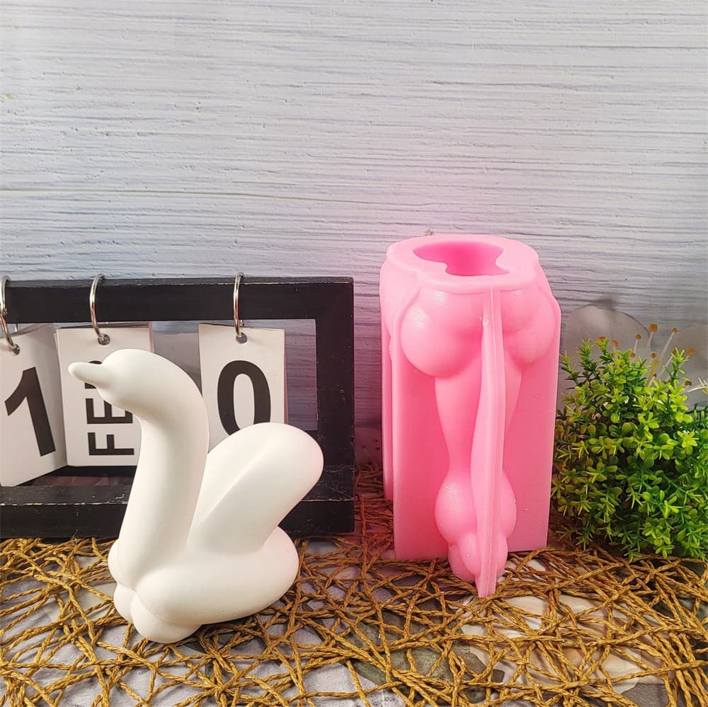 Duck Plaster Ornament Candle Mold Silicone Mold DIY Plaster Silicone Mold X0309