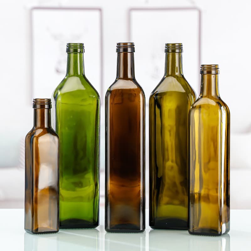 Custom Amber Light-Blocking Glass Oil Bottle Square Sesame Oil Bottle 500ml Olive Oil Bottle Camellia Walnut Oil Dispenser Mold Opening