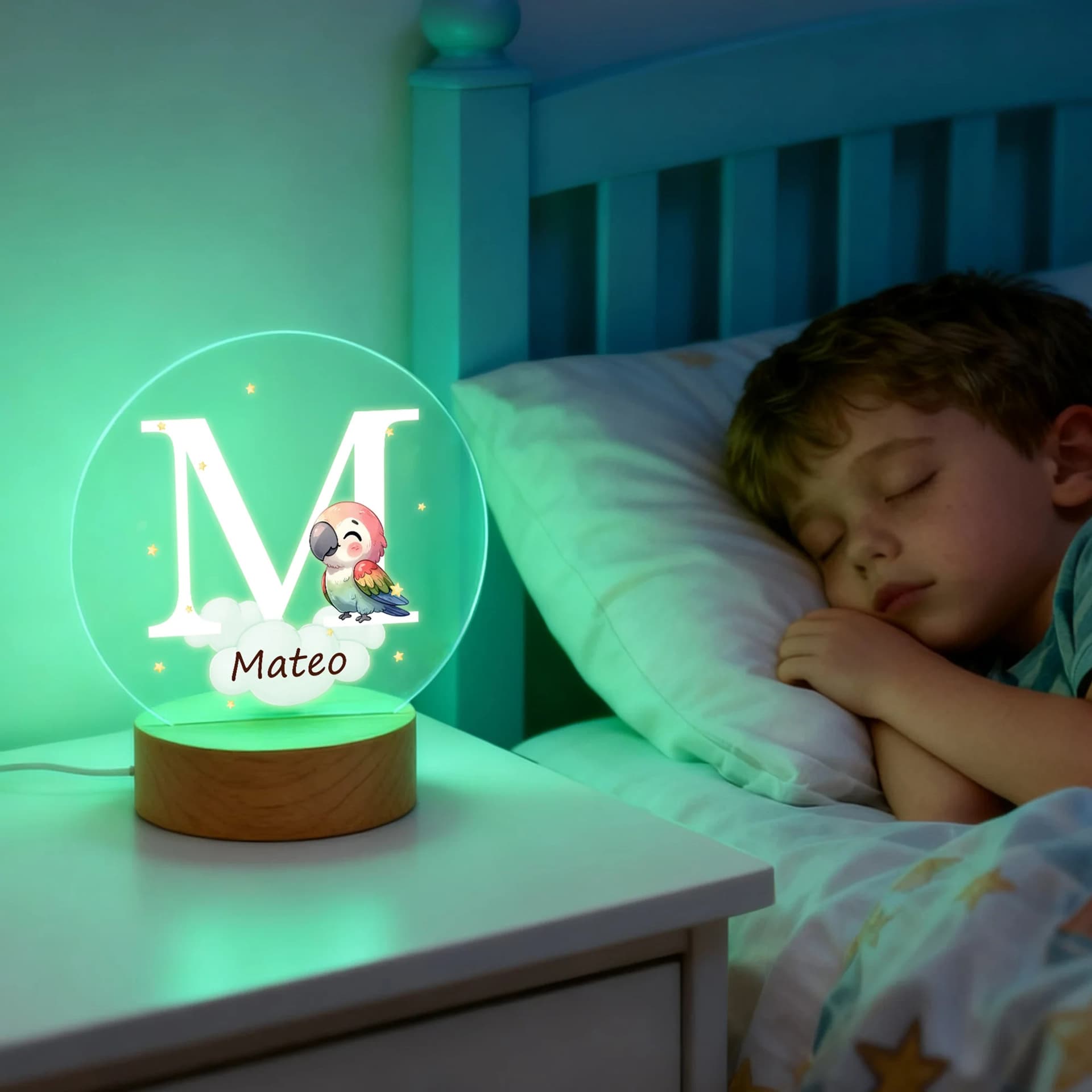 Novelty Creative Gift Lamp Bedroom Bedside Sleep Seven-Color Ambience Children's Birthday Gift Acrylic Night Light